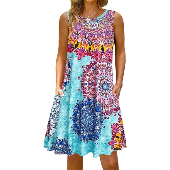 Dresses & Skirts - Summer Casual Tshirt Dresses for Women Swing Sun Dress Beach Swimsuit Cover Up